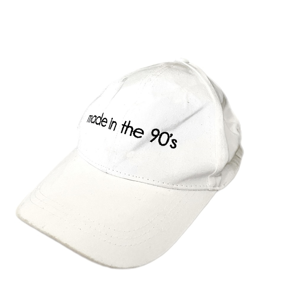Adjustable white graphic cap